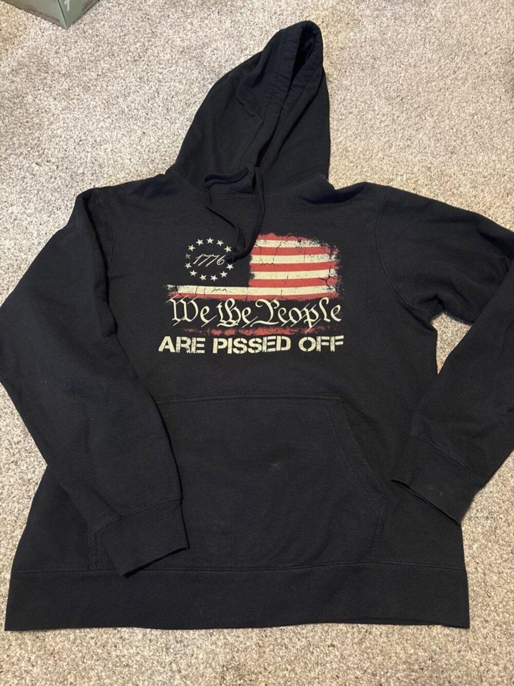 We The People 1776 Betsy Ross Flag Black Hoodie M